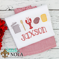 Personalized Crawfish Boil Theme Sketch Shirt