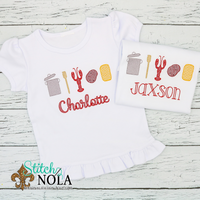 Personalized Crawfish Boil Theme Sketch Shirt