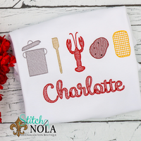 Personalized Crawfish Boil Theme Sketch Shirt