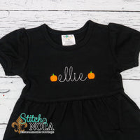 Personalized Baby Pumpkins With Name Sketch on Colored Garment