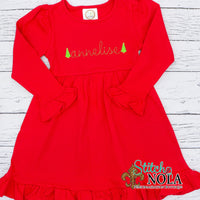 Personalized Christmas Dress on Colored Garment