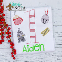 Personalized Believe Train Birthday Sketch Shirt