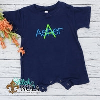 Personalized Baby Alpha Sketch on Colored Garment