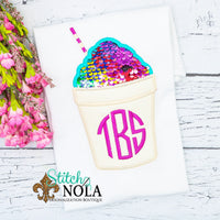 Personalized Flip Sequin Snowball Monogram Applique Shirt