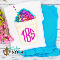 Personalized Flip Sequin Snowball Monogram Applique Shirt