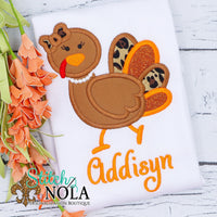 Personalized Leopard Turkey Applique Shirt