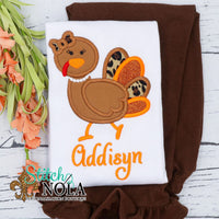 Personalized Leopard Turkey Applique Shirt