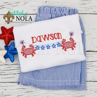 Personalized Patriotic Stars On A String With Crabs Sketch Shirt