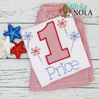 Personalized Birthday Firework Appliqué Shirt