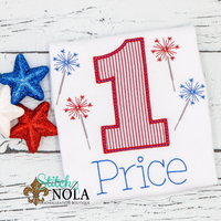 Personalized Birthday Firework Appliqué Shirt