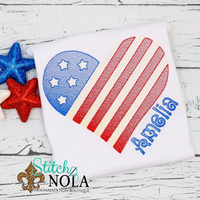 Personalized American Flag Heart Sketch Shirt