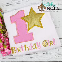 Personalized Birthday Girl Appliqué Shirt