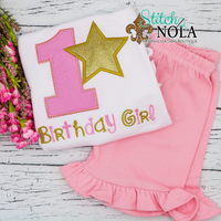 Personalized Birthday Girl Appliqué Shirt