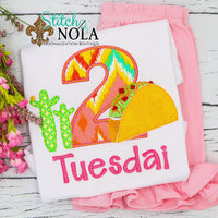 Personalized Birthday Taco Appliqué Shirt