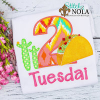 Personalized Birthday Taco Appliqué Shirt