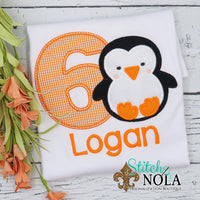 Personalized Birthday Penguin Appliqué Shirt