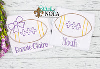 Personalized Purple and Gold Vintage Football Sketch Shirt