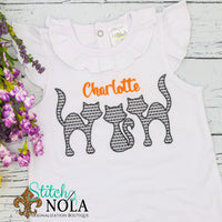 Personalized Halloween Black Cat Trio Sketch Shirt