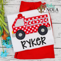 Personalized Firetruck Applique Shirt
