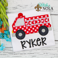 Personalized Firetruck Applique Shirt