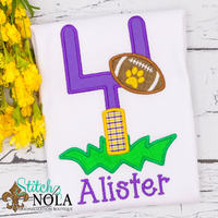 Personalized Football Field Goal in Grass Applique Shirt