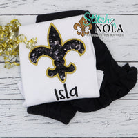 Personalized Flip Sequin Fleur de Lis Applique Shirt