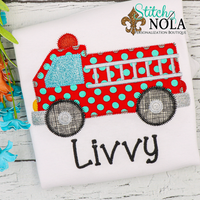 Personalized Firetruck Applique Shirt