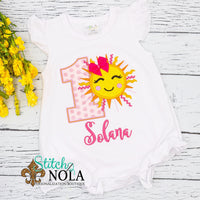 Personalized Birthday Sun Appliqué Shirt
