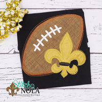 Personalized Football With Fleur De Lis Applique Colored Garment