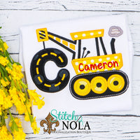 Personalized Construction Crane Alpha Appliqué Shirt