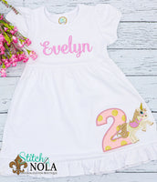 Personalized Birthday Unicorn Appliqué Shirt