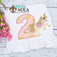 Personalized Birthday Unicorn Appliqué Shirt