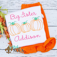 Personalized Sibling Vintage Pumpkin Trio Shirt