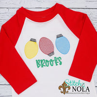 Personalized Christmas Lights Trio Sketch Shirt