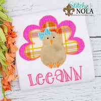 Personalized Sitting Turkey Applique Shirt