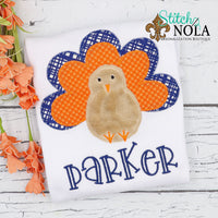 Personalized Sitting Turkey Applique Shirt