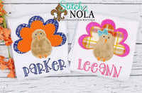 Personalized Sitting Turkey Applique Shirt