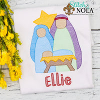 Personalized Christmas Jesus in Manger Sketch Shirt