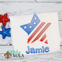 Personalized American Flag Star Sketch Shirt
