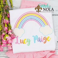Personalized Rainbow with Clouds Sketch Shirt