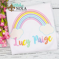 Personalized Rainbow with Clouds Sketch Shirt