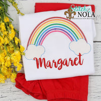 Personalized Rainbow with Clouds Sketch Shirt