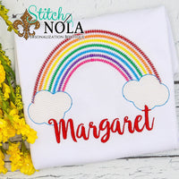 Personalized Rainbow with Clouds Sketch Shirt