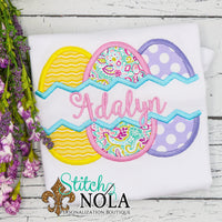 Personalized Split Easter Eggs Appliqué Shirt