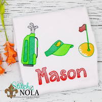 Personalized Golf Trio Sketch Shirt