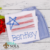 Personalized One Big Star American Flag Sketch Shirt