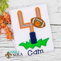 Personalized Football Field Goal in Grass Applique Shirt