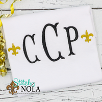 Personalized Black & Gold Fleur De Lis With Monogram Sketch Shirt