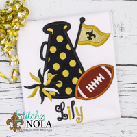 Personalized Cheerleader Megaphone Appliqué Shirt
