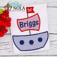 Personalized Pirate Ship Applique Shirt